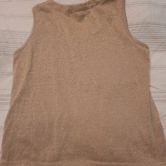 Bob Mackie Studio sleeveless gold metallic top - Picture 1 of 4